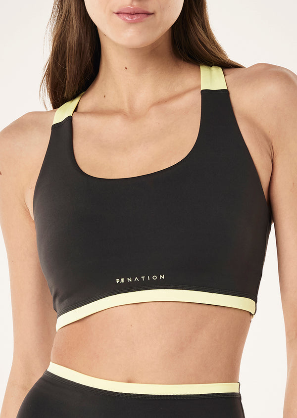 P.e Nation Highgate Sports Bra In Smokestone