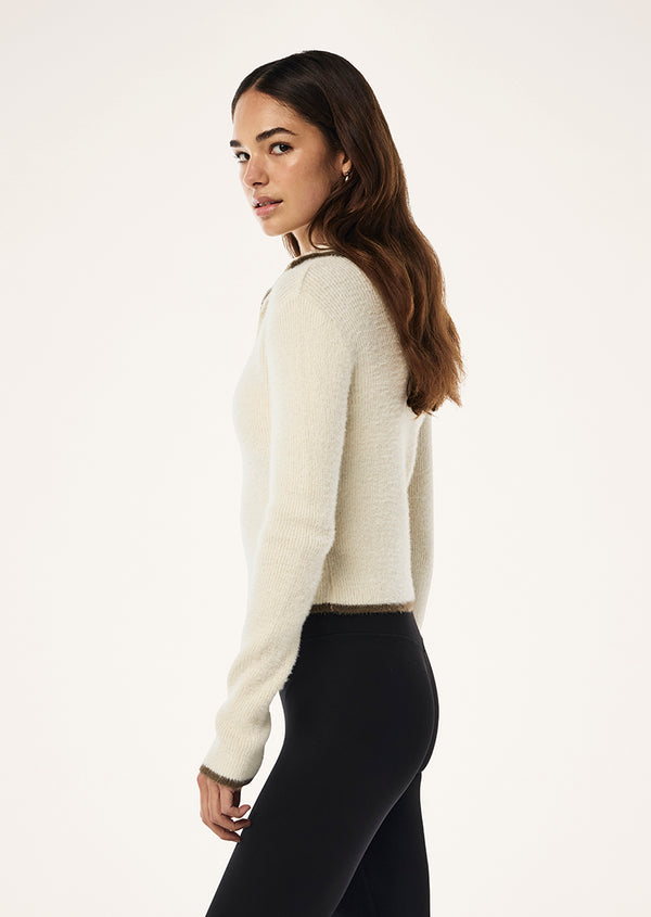 P.e Nation Ignite Zip Neck Knit In Whisper White