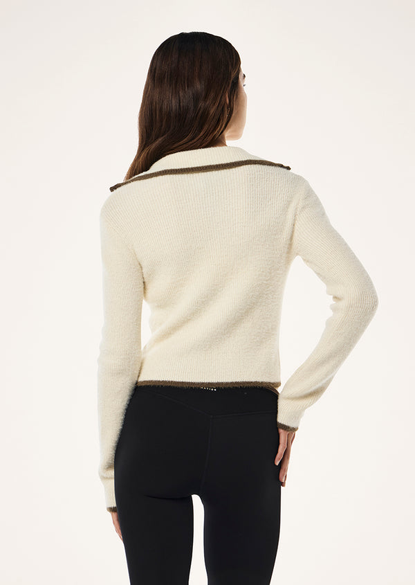 P.e Nation Ignite Zip Neck Knit In Whisper White