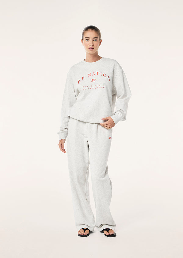 P.e Nation Liberation Sweat In Light Grey Marle
