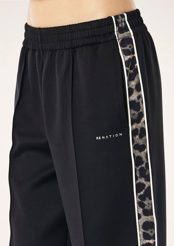 P.e Nation Man Down Trackpant In Black & Leopard