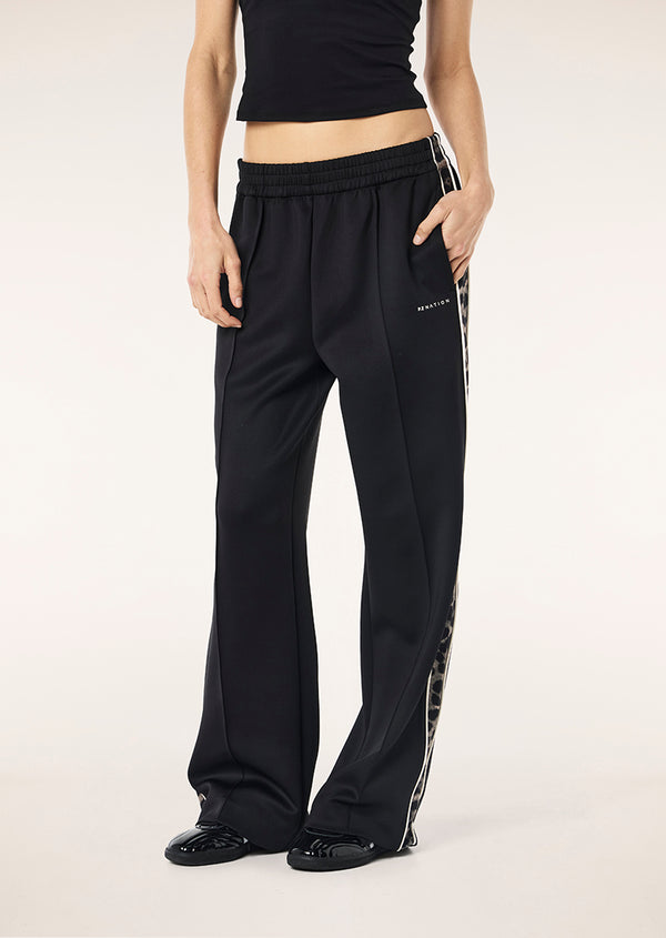 P.e Nation Man Down Trackpant In Black & Leopard