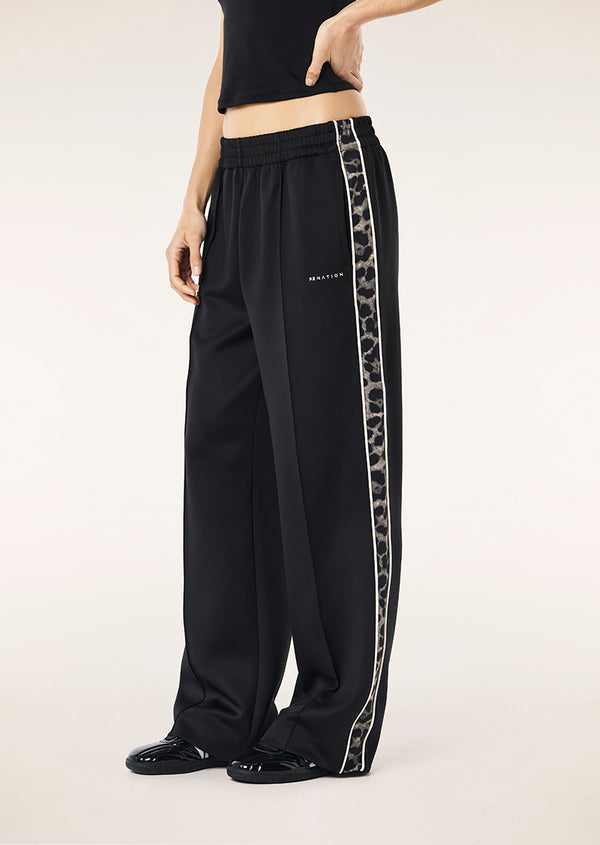 P.e Nation Man Down Trackpant In Black & Leopard