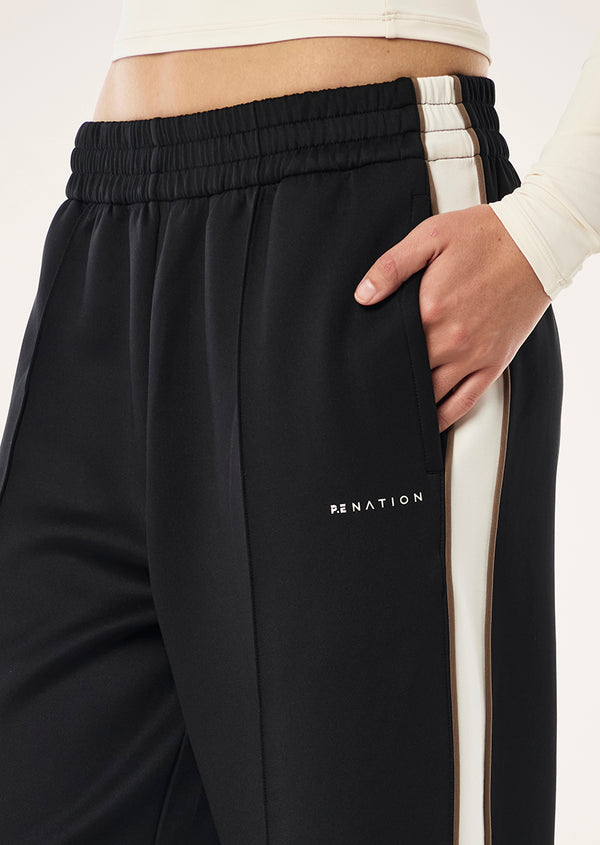 p.e nation Man down trackpant in black & walnut