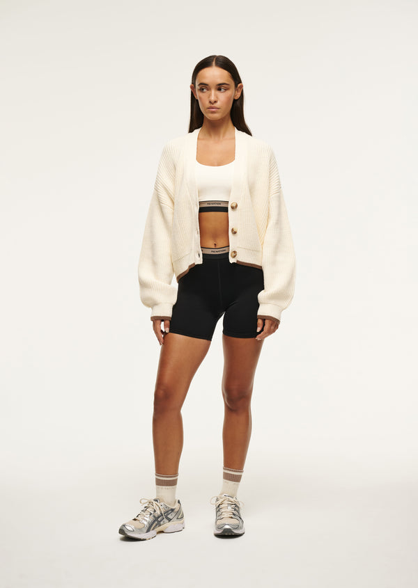 P.e Nation Memory Knit Cardigan In Whisper White