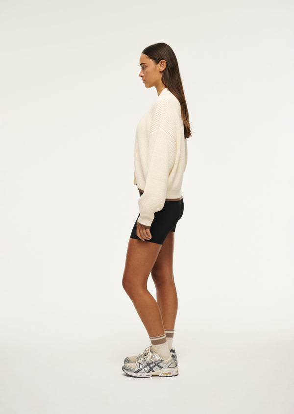 P.e Nation Memory Knit Cardigan In Whisper White