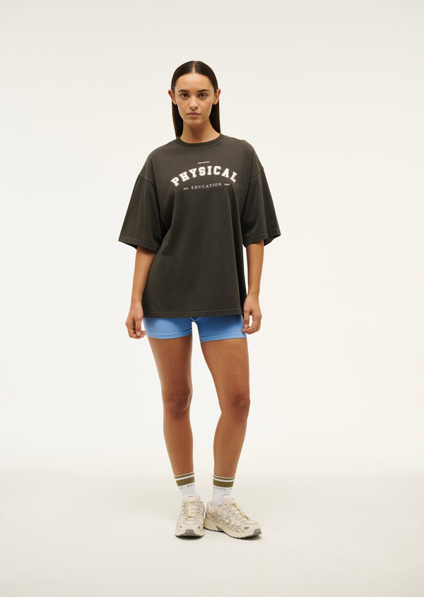 P.e Nation Physical Oversized Tee In Washed Black