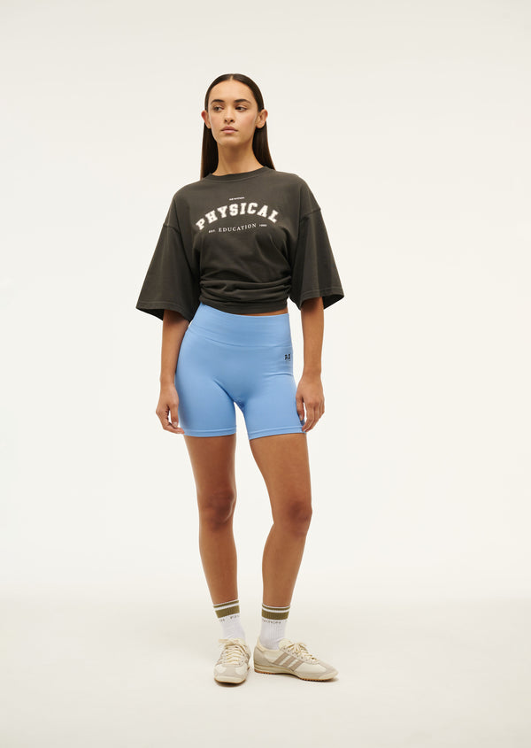 P.e Nation Physical Oversized Tee In Washed Black