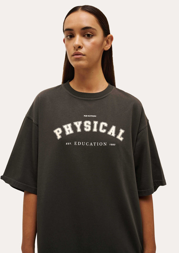 p.e nation Physical oversized tee in washed black