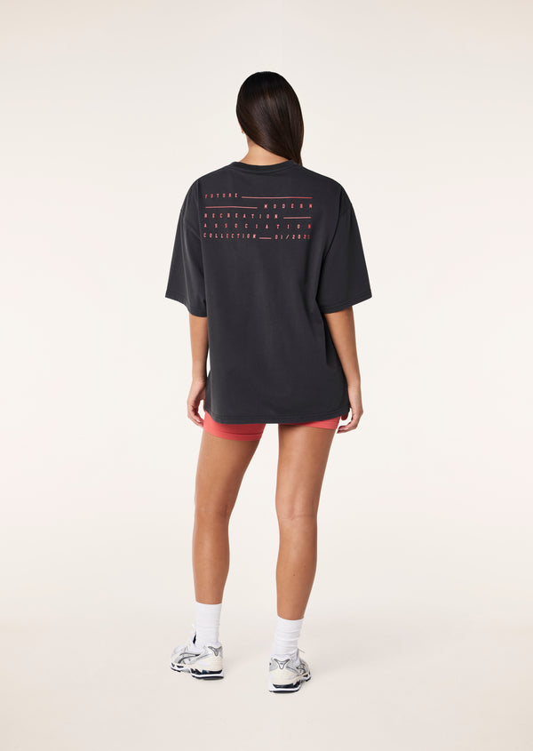 P.e Nation Playfield Tee In Washed Black