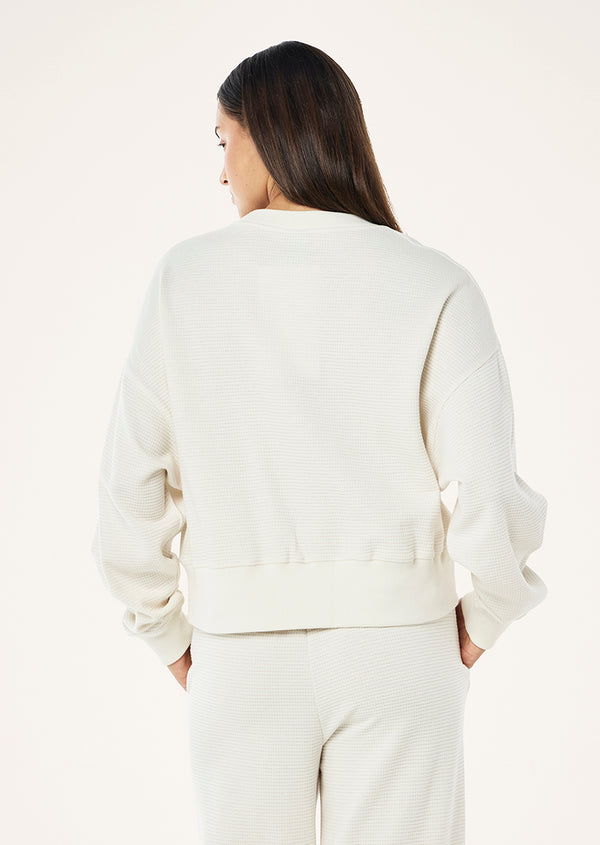 P.e Nation Printemps Waffle Sweat In Whisper White