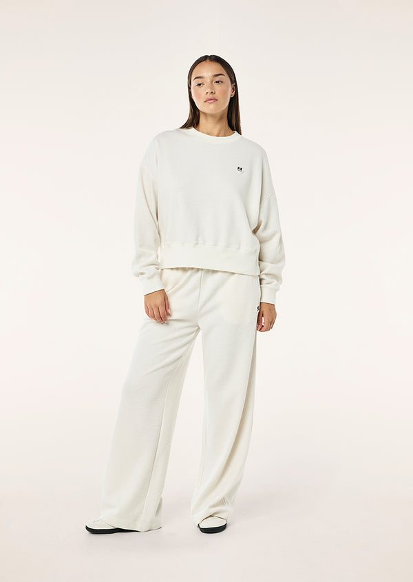 P.e Nation Printemps Waffle Sweat In Whisper White