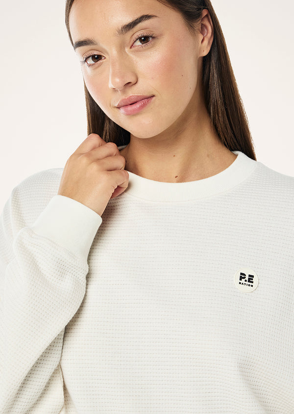 p.e nation Printemps waffle sweat in whisper white