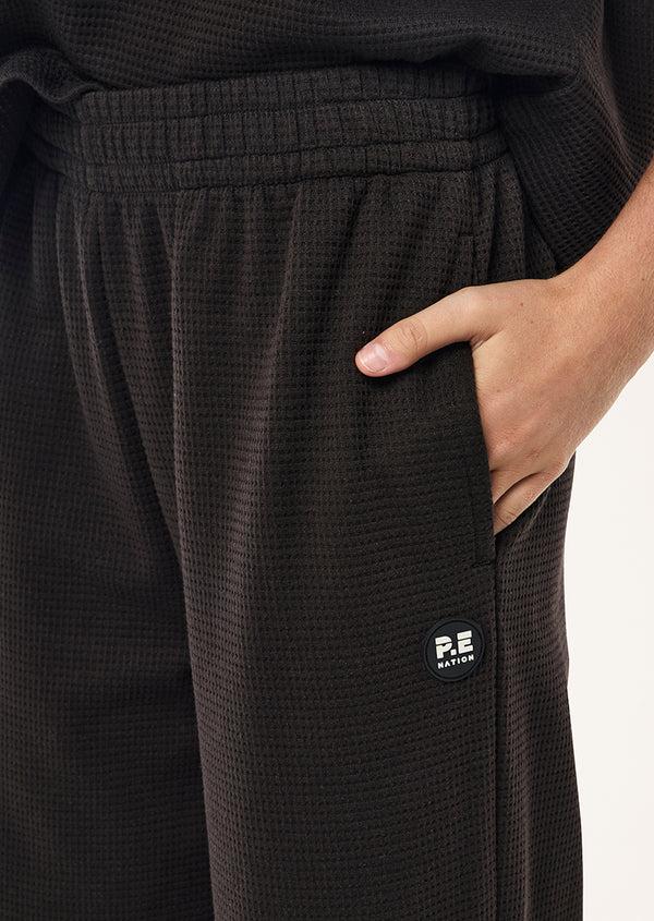 p.e nation Printemps waffle trackpant in licorice