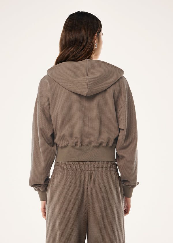 P.e Nation Printemps Waffle Zip Through In Walnut