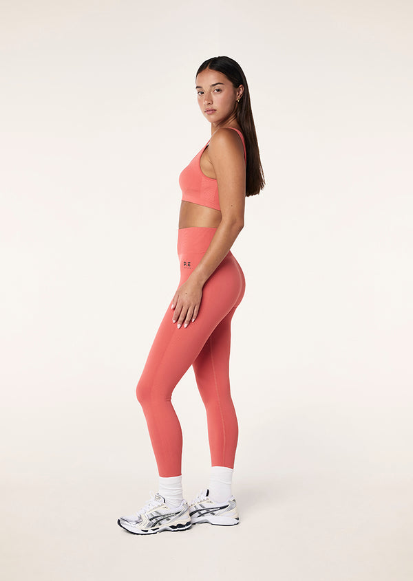 P.e Nation Restore Seamless Scoop Bra In Brick Red