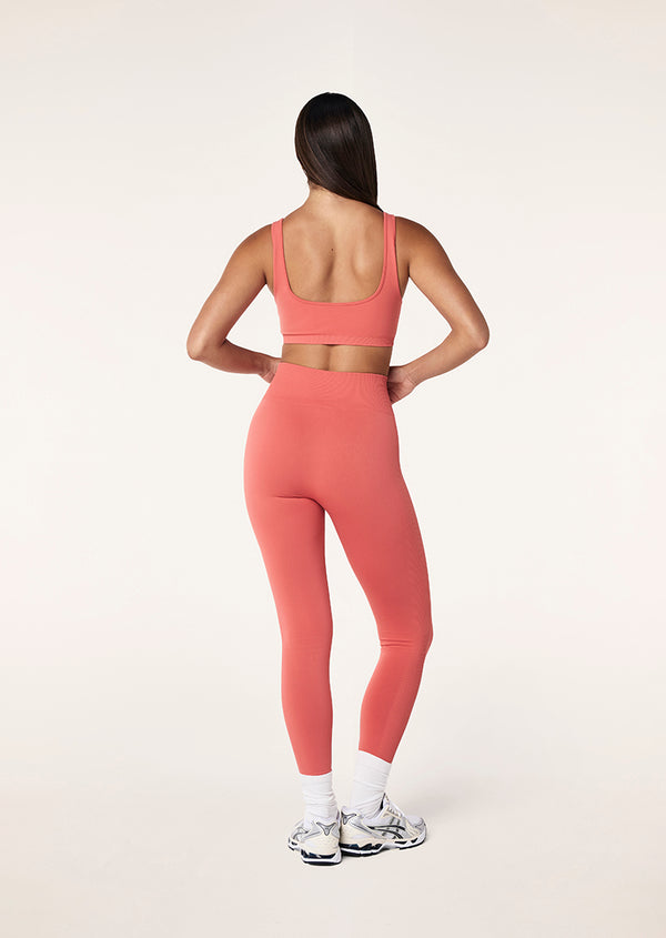 P.e Nation Restore Seamless Scoop Bra In Brick Red