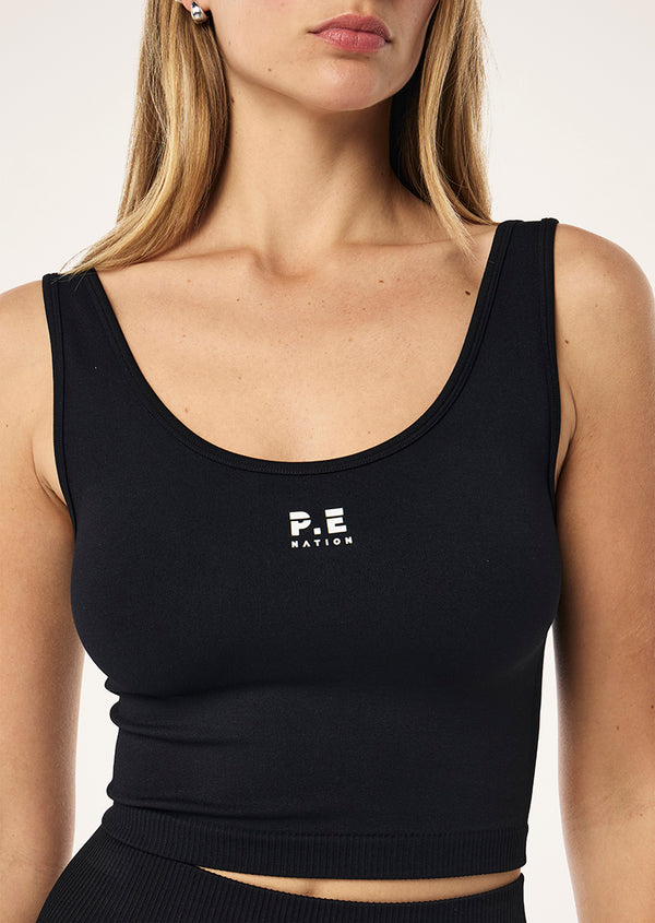 p.e nation Restore seamless scoop tank in black