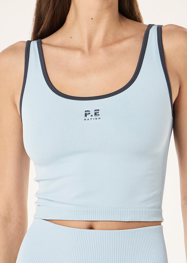 p.e nation Restore seamless scoop tank in ice blue