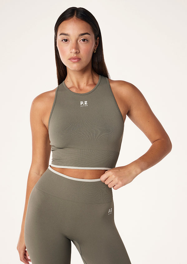 P.e Nation Restore Seamless Tank In Khaki
