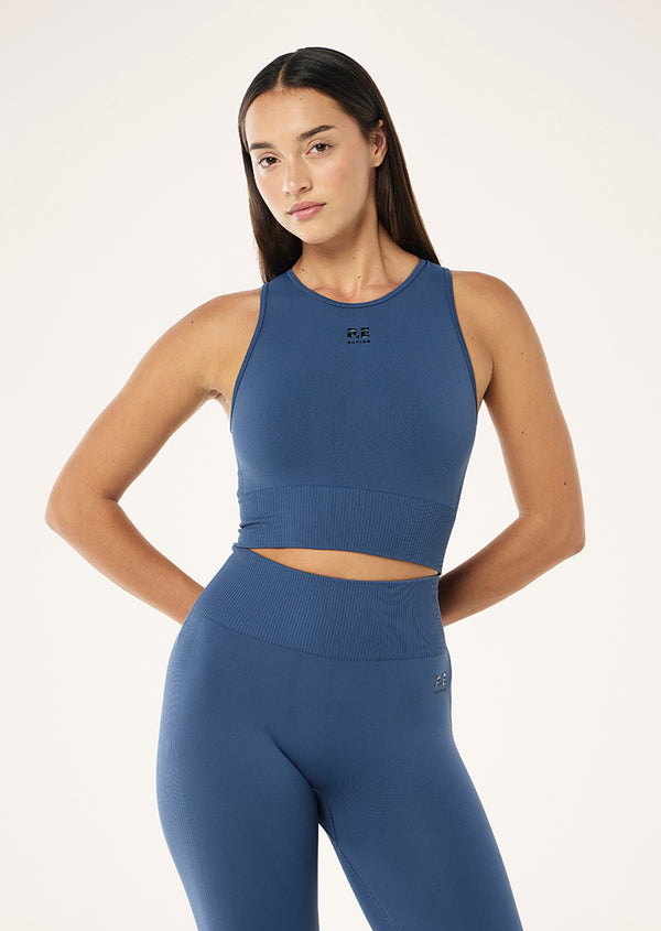 P.e Nation Restore Seamless Tank In Vintage Indigo
