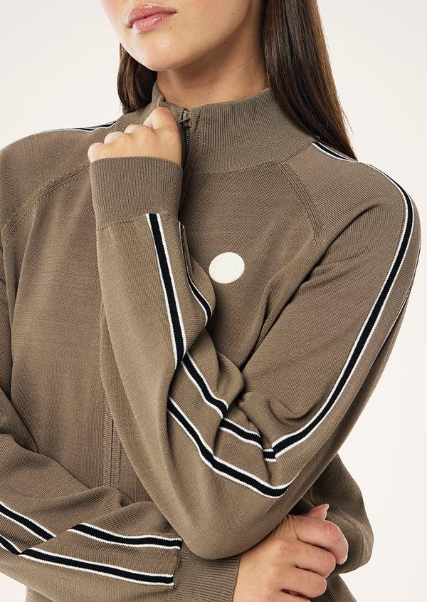 p.e nation Retreat knit jacket in burnt biscuit