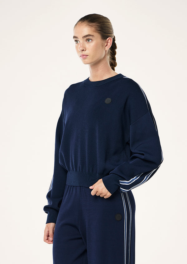 P.e Nation Retreat Knit Jumper In Dark Navy