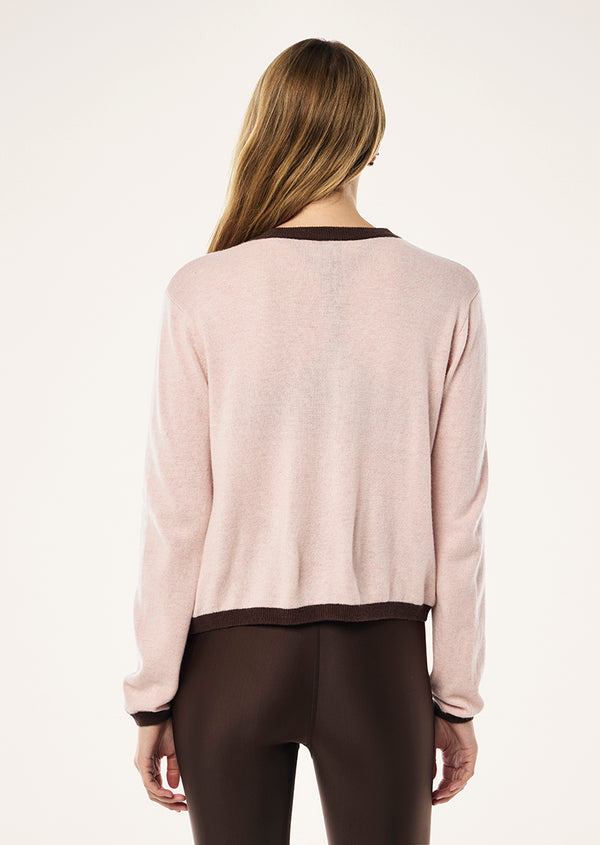 P.e Nation Rise Knit Cardigan In Chalk Pink