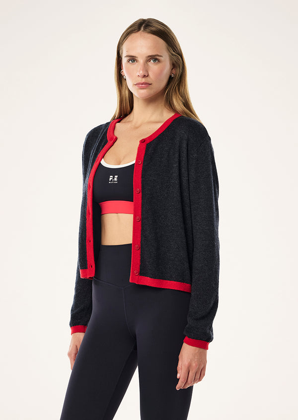 P.e Nation Rise Knit Cardigan In Marine Blue