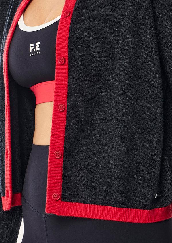 p.e nation Rise knit cardigan in marine blue