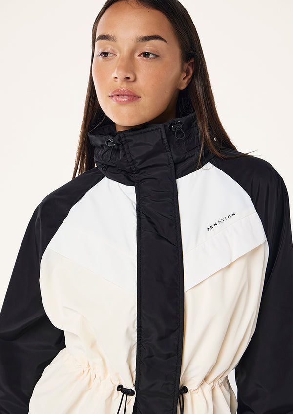 P.e Nation Shelter Jacket In Black & Whisper White