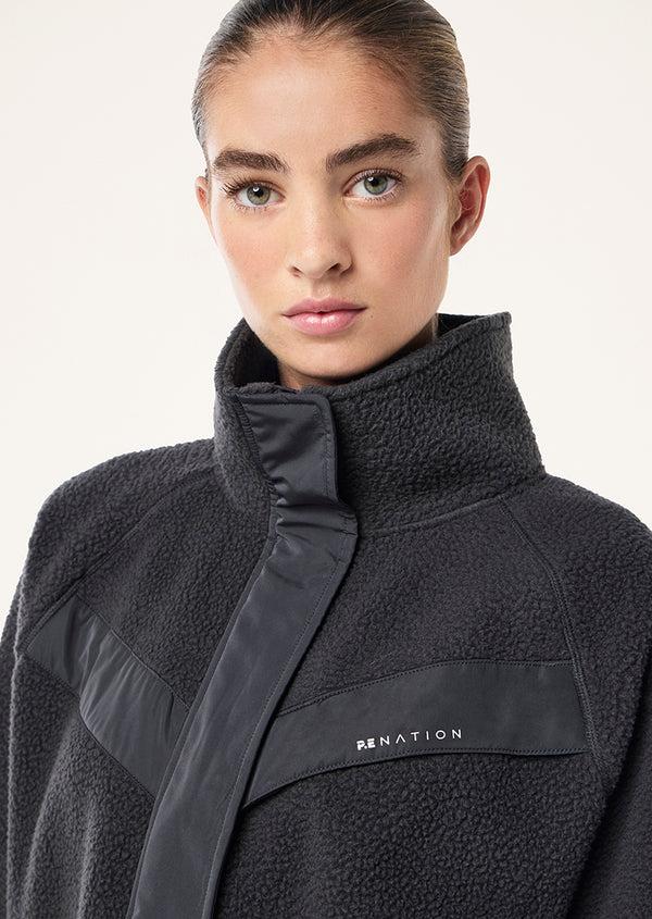 p.e nation Shelter sherpa jacket in asphalt
