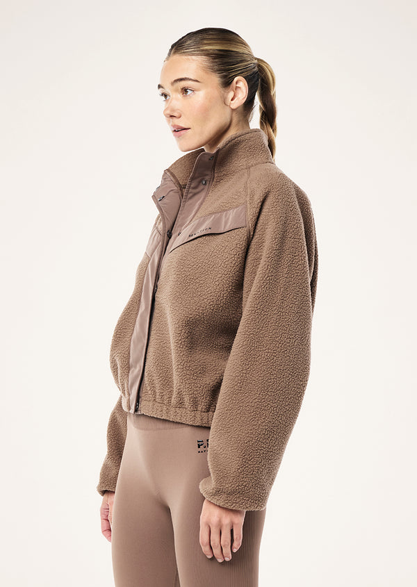 P.e Nation Shelter Sherpa Jacket In Fossil