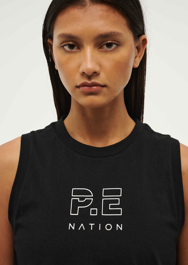 p.e nation Shuffle tank in black