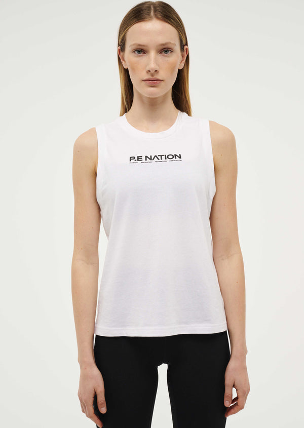 P.e Nation Shuffle Tank In Optic White