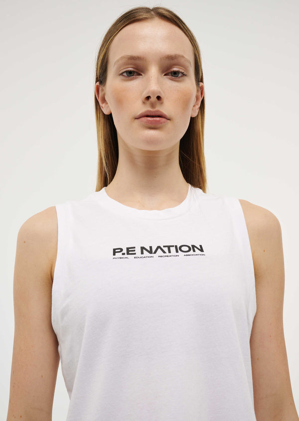 p.e nation Shuffle tank in optic white