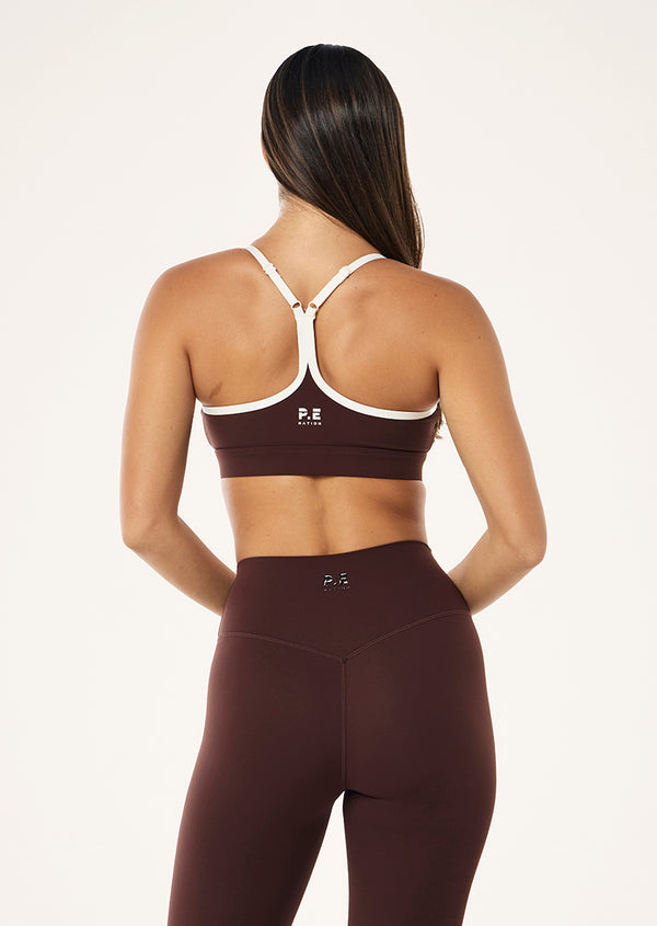 P.e Nation Signature Sports Bra In Mahogany