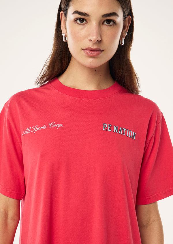 P.e Nation Slate Tee In Washed Strawberry