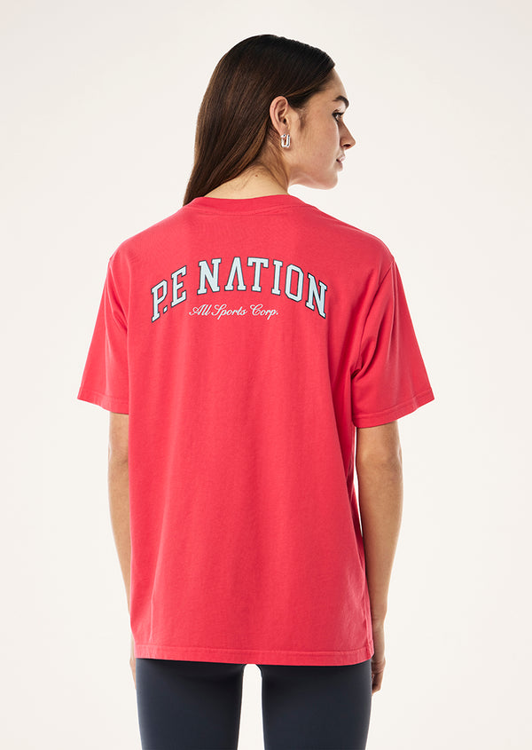 P.e Nation Slate Tee In Washed Strawberry
