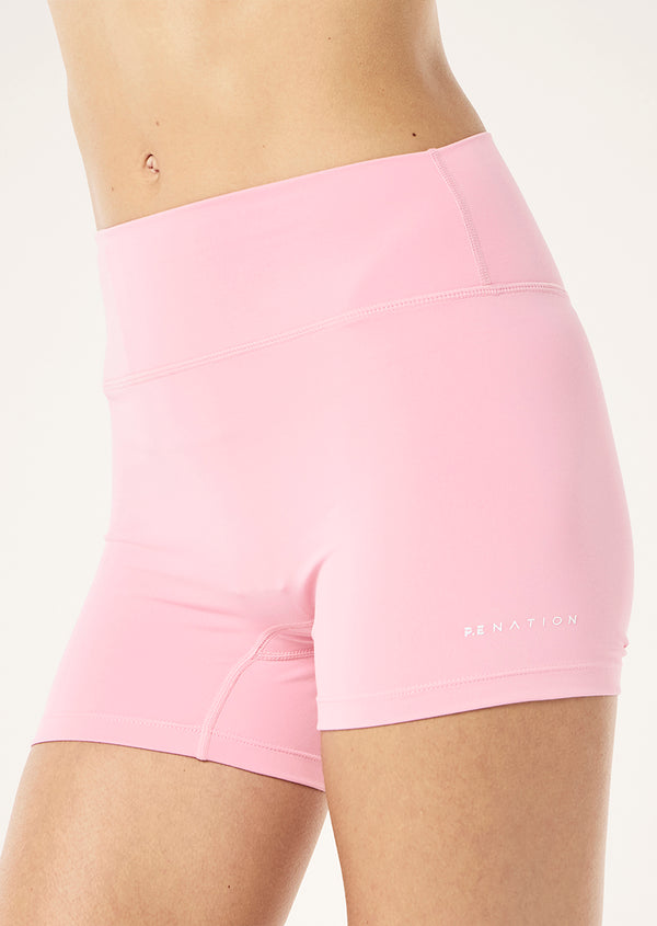p.e nation Soft luxe 4" bike short in candy pink