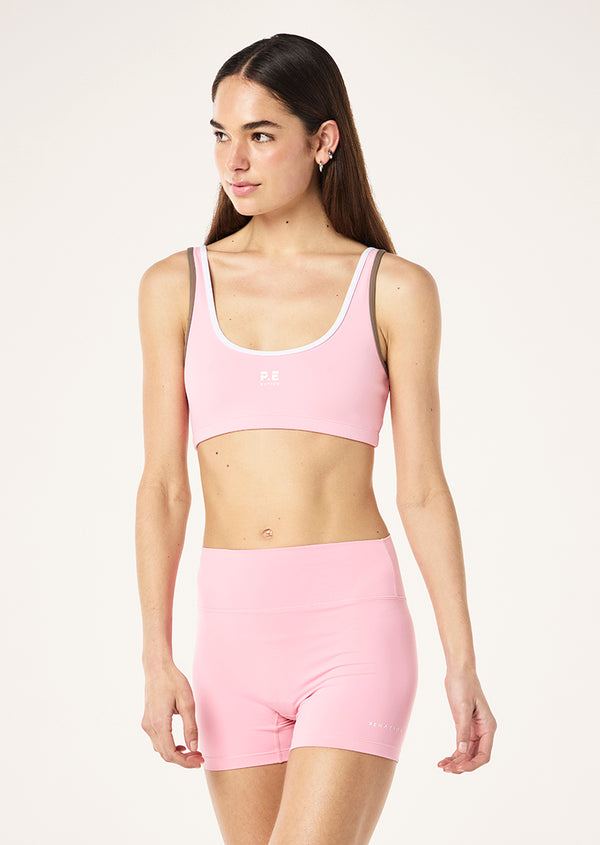 P.e Nation Soft Luxe Scoop Bra In Candy Pink
