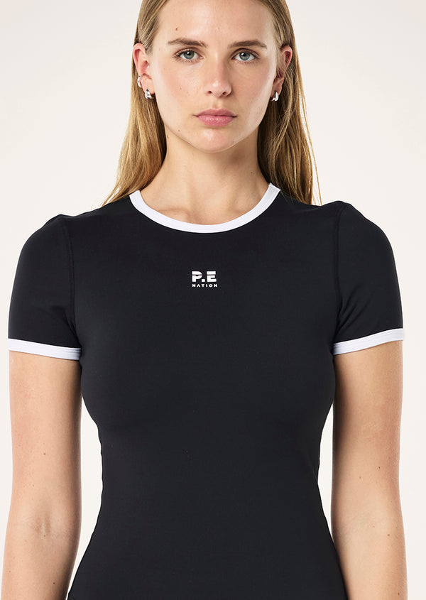 P.e Nation Soft Luxe Short Sleeve Tee In Black