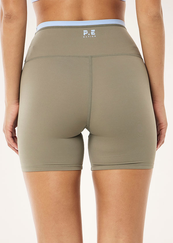 P.e Nation Stellar 5" Bike Short In Fawn & Dusty Blue