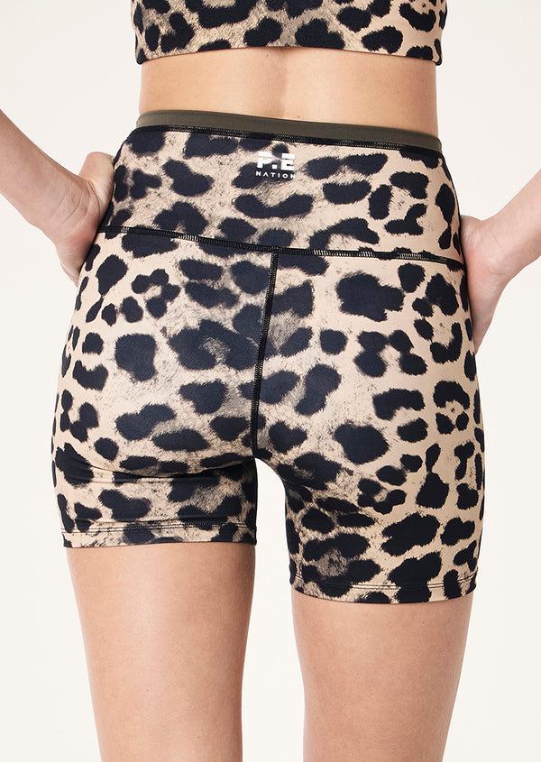 p.e nation Stellar 5" bike short in leopard