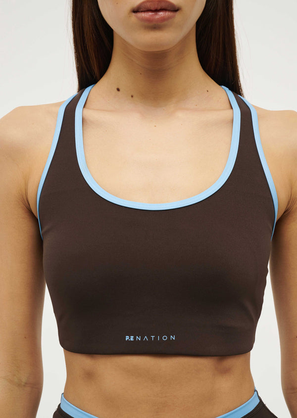 P.e Nation Stellar Sports Bra In Coffee
