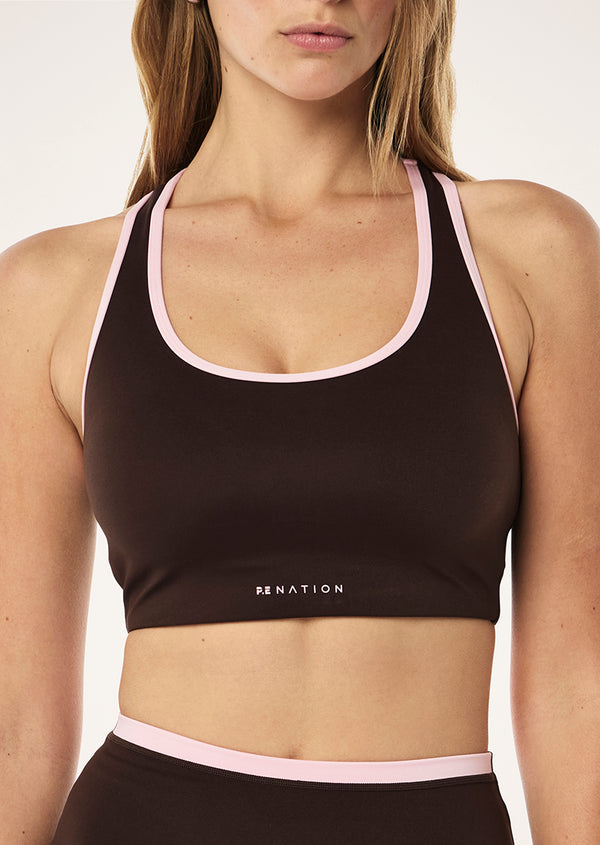 P.e Nation Stellar Sports Bra In Espresso