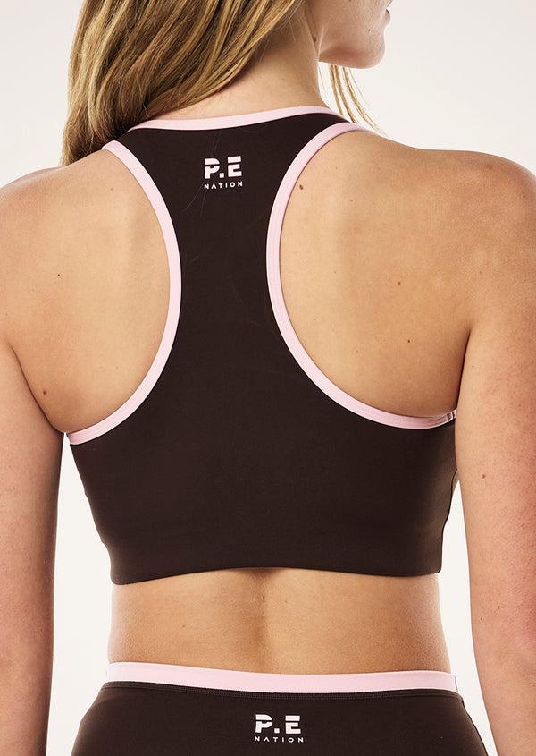 p.e nation Stellar sports bra in espresso
