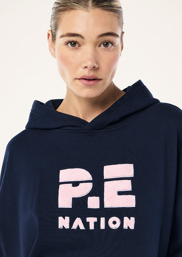 p.e nation Stride hoodie in dark navy