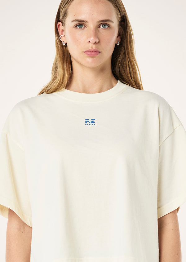 P.e Nation Superfine Tee In Whisper White