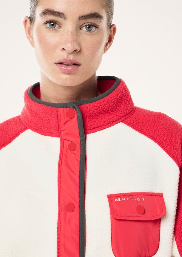 p.e nation Takeover jacket in strawberry